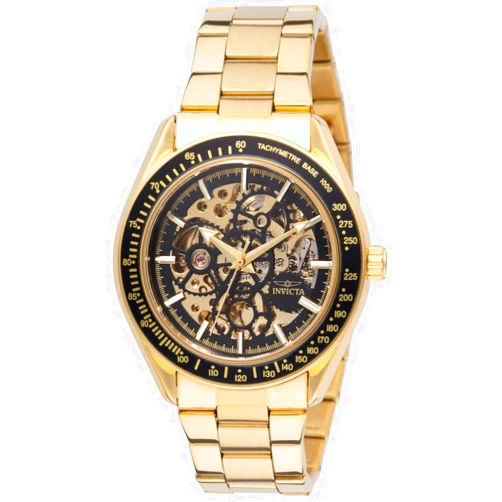 Invicta Objet D Art Men 43mm Stainless Steel Gold Black dial SK008 Automatic