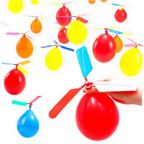 Yonynn Balloon Helicopter Flying Toy, Easy Assembly Outdoor Party Gift for Adults, Fun Science Flying Toys for Birthday Party Easter Goodie Bags (6pcs)