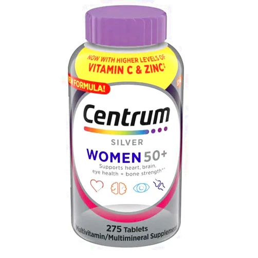 Centrum Silver Women 50 Plus, 275 Tablets per Bottle, with Higher Levels of Vitamin C & Zinc