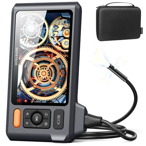 DEPSTECH Triple Lens Industrial Endoscope Camera with Lights, DEPSTECH 1080P Borescope with Split Screen, 5