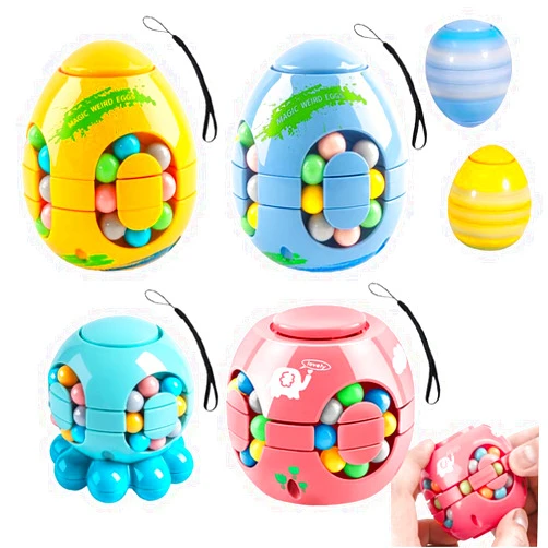 DOCOMIN Egg Octopus Fidget Toys Fidget Spinners Pack Magic Bean Cubes for Kids Adult Puzzle Cubes Spinning Top Sensory Toy Relax Therapy Stress Relief & Anti-Anxiety Decompression Toys