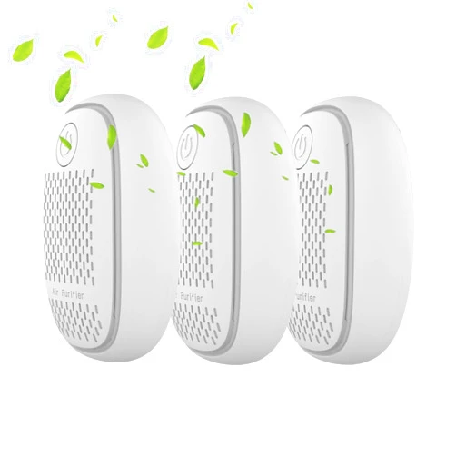 SAIMLOVE Plug-in Air Purifier,Personal Air Ionizer HEPA Filter, Mini Portable Air Purifier for Home & More Suitable for Bedrooms, Toilets, Living Room,bathrooms,closets,hotel,pet room (3, WHITE)
