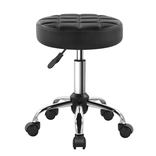 BFTOU Black Classic Swivel Stool with Wheel for Salon Work Home SPA Shop Height-Adjustable and Cost-Effective Rolling Stool Chair Small