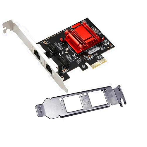 ULANSeN Dual-Port PCIe Gigabit Network Card 1000M PCI Express Ethernet Adapter with Intel 82575/82576 Two Ports LAN NIC Card for Support PXE for Windows/Windows Server/Linux/Freebsd/DOS with Low Profile