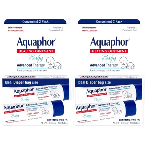 Aquaphor Baby Healing Ointment To-Go Pack - Advanced Therapy for Chapped Cheeks and Diaper Rash -2 Count(Pack of 2)