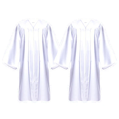 Newrara 2-Pack Adult Choir Robes, White Matte Church Gowns for Baptism, Confirmation, Graduation -Choir Robes for Men Women