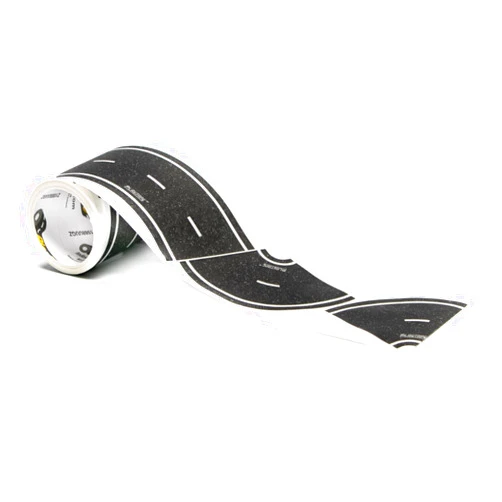 InRoad Toys PlayTape Road Tape Curves for Toy Cars - Sticks to Flat Surfaces; No Residue; 1 Roll of 36 Curves, 2 in. Wide