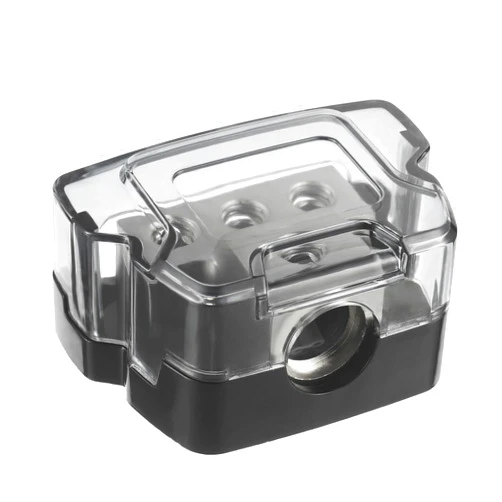 BOJACK 3 Way Power Distribution Connecting Block 1x0/2/4 Gauge Input 3x4/8 Gauge Output Power Distribution Block for Car Amplifier Audio Splitter