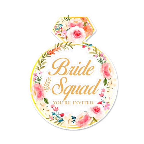 Opomzk Bride Squad Party Invitations with Envelopes, 20 Set Wedding Flower Ring Shaped Invitations Bridal Shower Bachelorette Party Invites Supplies Favors, Double-Sided