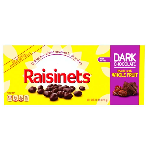 Raisinets, Dark Chocolate Covered California Raisins, Movie Theater Candy Box, 3.1 oz each, Bulk 15 Pack
