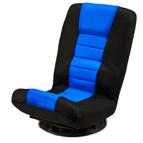 Congermom 360° Swivel Chair 6 Adjustable Positions Backrest with Armrest Foldable Floor Chairs Suitable for Reading, Relaxing, Mediation Blue