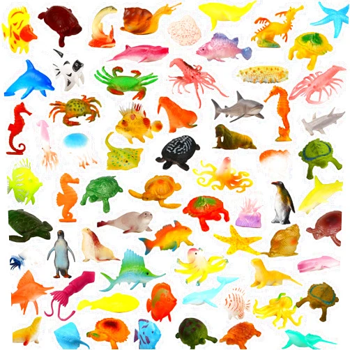 Yeonha Toys Ocean Sea Animals, 80 Pcs Mini Underwater Sea Life Toys Set, Sea Animal Learning Toys for Boys and Girls Early Childhood Education, Gifts, Parties, Prizes, Pretend Ocean Animals