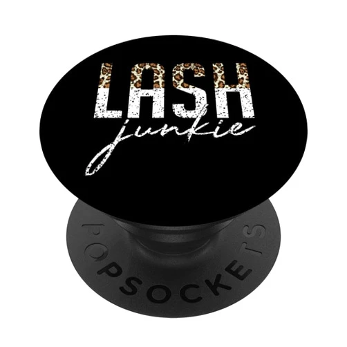Lash Junkie Eyelash Pun Lash Techs & Lash Artists Vintage Lash Junkie Leopard Lash Tech Lash Artist Eyelashes PopSockets Adhesive PopGrip
