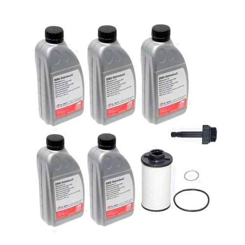 LAIPZ DSG Service Kit 6 Speed Dual Clutch Transmission Fluid + Filter + Seals FEBI for VW Select Models