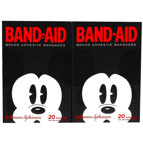 Band-Aid Adult Mickey Adhesive Bandages, Assorted,20 Count (Pack of 2)