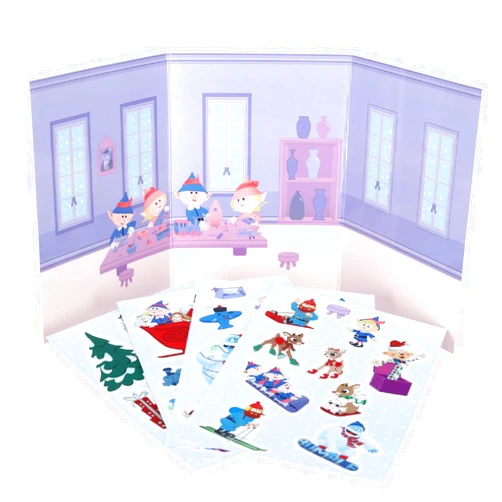 Kids Preferred Rudolph The Red Nose Reindeer Vinyl Sticker Playset with 4 Vinyl Cling Sheets and 40 Removable and Reusable Sticker Decals for Toddlers and Kids Ages 3 and Up