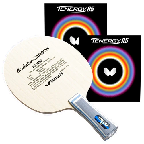 Butterfly Viscaria Pro-Line Ping Pong Racket - Featuring Arylate/Carbon Material & Assembled with Tenergy 05 2.1mm Table Tennis Rubber - ITTF Approved for Tournament Play