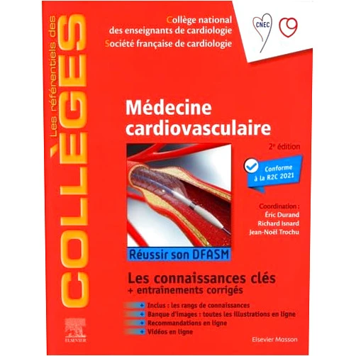 Collège National des enseignants de card,Société Française de Cardiologie,Claire GUILABERT,Carole FUMAT,Victor Aboyans,Guillaume Viart,Sylvie Di Filippo,Romain Eschalier,Meyer Elbaz,Guillaume Bonnet,Frédéric Anselme,Emile Ferrari,Aymeric Menet,Alain Furber,Jean-Louis Bonnet,Eric Durand,Richard Isnard,Thierry Le Tourneau,Mickaël Laredo,Caroline Cueff,Jérémy Layec,Gabrielle Sarlon-Bartoli,Estelle Gandjbakhch,François Paillard,Franck Thuny,Loïc Bière,Jean-Noël Trochu,Erwan Donal,Laura Ernande Médecine cardio-vasculaire: Réussir son DFASM - Connaissances clés (French Edition)