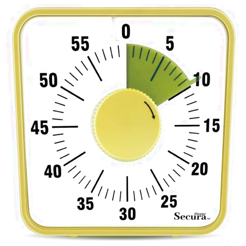 Secura 60-Minute Visual Timer, 7.5 Inch Oversize Countdown Timer Clock for Kids and Adults, Durable Mechanical Time Management Tool with Magnetic Backing(Taupe)