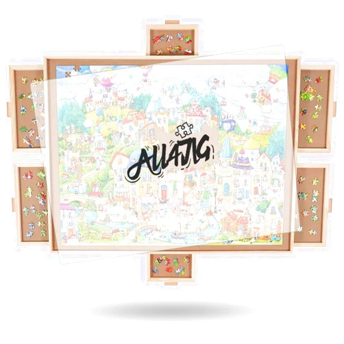 ALL4JIG 2000 Pieces Rotating Puzzle Board with 6 Drawers and Cover,28