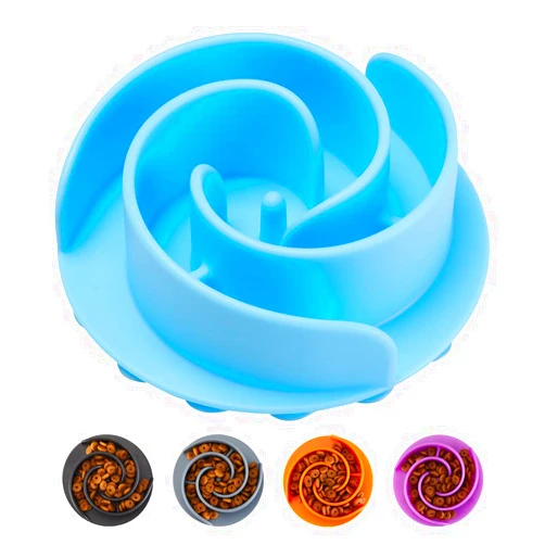 Animire Slow Feeder Dog Bowls Insert, Animire Soft Silicone Slow Eating Dog Food Bowl for Small, Medium and Large Dogs, Compatible with Regular and Elevated Dog Bowls