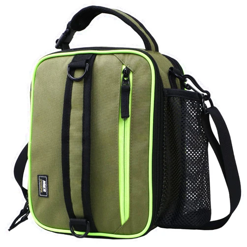 MIER Expandable Lunch Bag Insulated Lunch Box for Men to Work Travel Portable Lunchbox Bags with Shoulder Strap and Water Bottle Holder(Green)