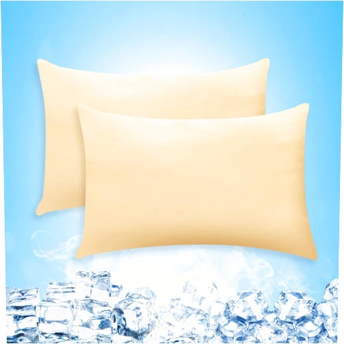 Ailemei Direct Cooling Pillow Covers Only,Queen Size Set of 2 with Double Sided Cold,Moisture Wicking Pillowcase Covers with Hidden Zipper Japanese Cold Tech Pillow Case Protectors for HotSleepers and NightSweats