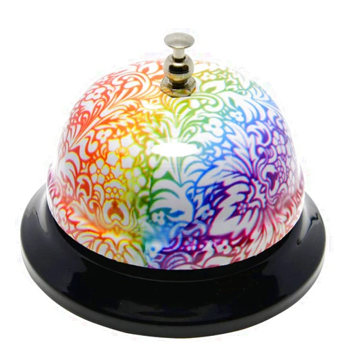 WEKOIL Call Bell Floral Desk Service Bell Customer Ding Bell for Restaurant Hotel Room Kitchen Party Office Elderly Teachers Chef Large Flower Bell,3.35 inch