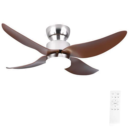 LUZHOY Ceiling Fan with Lights and Remote, 42 inch Modern Ceiling Fan, Adjustable in 3 Colors, with 6-Speed Reversible DC Motor, Low Noise, Can be Used in Indoor and Outdoor Fans (Silver)