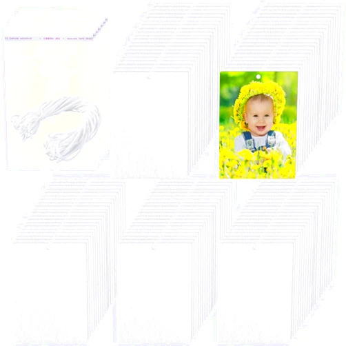 Maitys 100 Pieces Sublimation Air Fresheners Blanks Sheets Car Scented Hanging Sheets DIY Felt Air Freshener Rectangle Fragrant Sheets with 100 Pieces Bags and Rope for Most Car Decoration