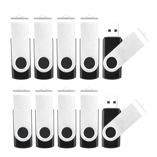 MECHEER 8GB Flash Drive 10 Pack Bulk USB Flash Drives, USB 2.0 Thumb Drive USB Stick for Data Storage Backup, Jump Drive Pen Drive Zip Drive Memory Stick with Indicator, USB Storage Flash Drive Swivel Design