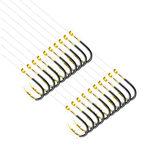 Dyxssm Small Fishing Hooks with Line, Pre Tied Tiny Fishing Hook on Nylon Line (Pack of 20)