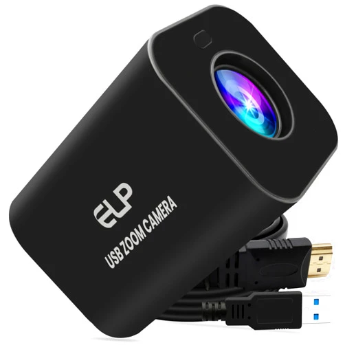 ELP 12X Zoom 4K 30fps USB Camera 1080P 60fps HDMI USB Webcam Autofocus Manual Zoom Infrared Remote Control PC Camera H.265 H.264 High Speed Web Camera for Church Streaming Video Conference (12X Zoom)