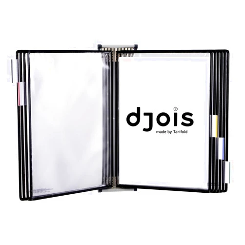 Tarifold® Wall Mounted Reference and Display System, 10 Letter-Size Pockets, Anti Micro bial, Double-Sided Viewing, Black (WA271)