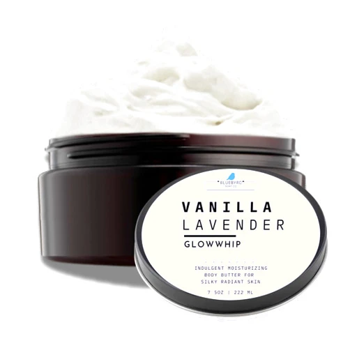 Bluebyrd Soap Co. Lavender Vanilla Body Butter Cream | Whipped Lotion for Sensitive Dry Skin, Hands, Body & Feet | Coconut Oil, Aloe, Vitamin E (LAVENDER)