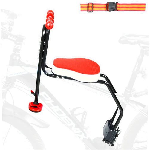 INNOLIFE Child Bike Seat, Kids Bicycle Seat Front Mounted Child Bike Carrier with Handrail & Foldable Pedals for 3-6 Years Children, Kids,Toddlers