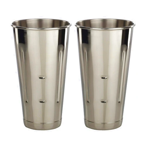 Libertyware Stainless Steel Malt Milkshake Mixing Cup 2 Pack - Two Ice Cream and Milkshake Machine Cups - 30 oz Stainless Steel Malt Milkshake Cup for Milkshake Machines - Two 30 oz Cups
