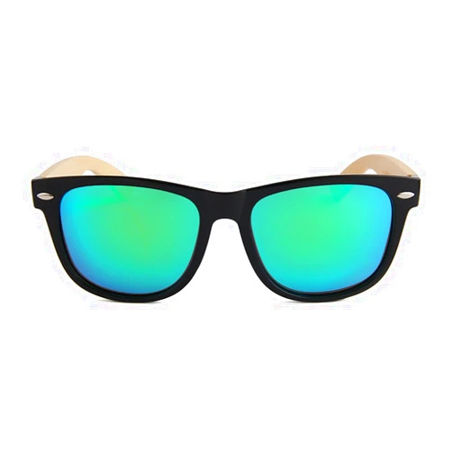 Benti Shades 100% Bamboo Wayfarer Polarized UV Protected Unisex Sunglasses Sand Bamboo Collection - Seagrass