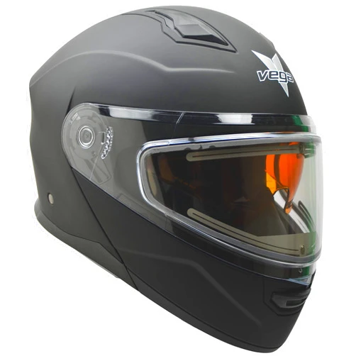 Vega Helmets Caldera Electric Snow 2 Custom Modular Snowmobile Helmet, Matte Black LG