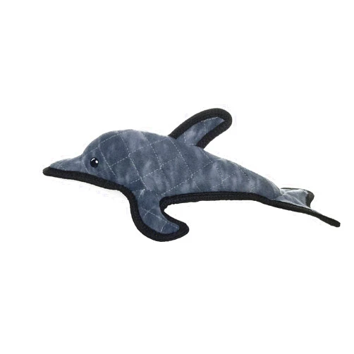 TUFFY - World's Tuffest Soft Dog Toy - Ocean Dolphin- Squeakers - Multiple Layers. Made Durable, Strong & Tough. Interactive Play (Tug, Toss & Fetch). Machine Washable & Floats (Regular)