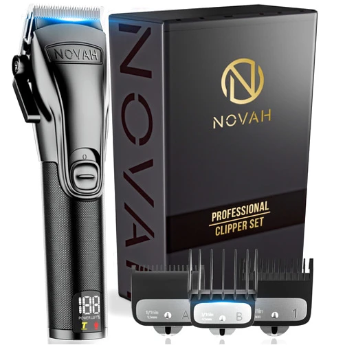 NOVAH Grooming Novah Professional Hair Clippers for Men, Professional Barber Clippers, Electric Mens Cordless Hair Clippers for Barbers Haircut Kit Fade, Maquina de Cortar Cabello