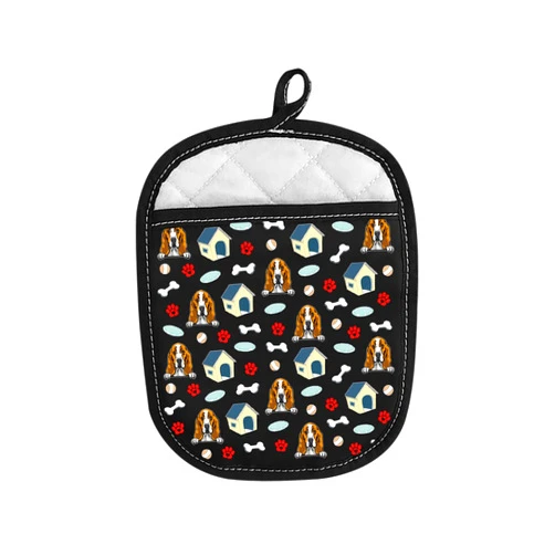 LEVLO Funny Basset Hound Lovers Gifts Basset Hound Dog Toy Pot Holder Basset Hound Veterinary Mom Oven Mitt (Basset Hound)