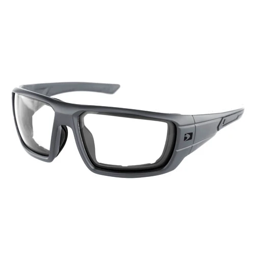 Bobster Mission Sunglasses with Foam, Matte Gray Frame, Clear Lens