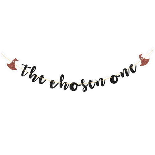 Kaakswa The Chosen One Banner, Wizard Theme 1st Birthday Party Decorations, Harry Magic Theme Baby Shower/One Year Old Birthday Party Supplies, Brown & Black Glitter