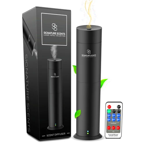 Signature Scents Waterless Essential Oil Hotel Scent Diffuser - Cold-Air Diffuser Machine - 1000 sq. ft. Coverage - Waterless Air Diffuser for Home, Office & Hotel (Black)
