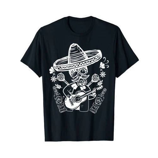 Day of Dead Funny Gift Idea Mariachi Day of Dead Fun Skeleton Gift Design Idea T-Shirt