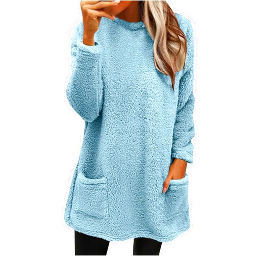 Generic Cute Sweatshirts,Women's Sherpa Sweatshirts Thermal Casual Crewneck Fleece Pullover Winter Warm Long Sleeve Tops