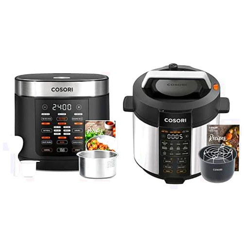 COSORI Rice Cooker 10 Cup Uncooked Rice Maker with 18 Cooking Functions & COSORI Electric Pressure Cooker, 9-in-1 Multi Cooker, 13 Presets, Rice Cooker, Slow Cooker, Sauté, Sous Vide