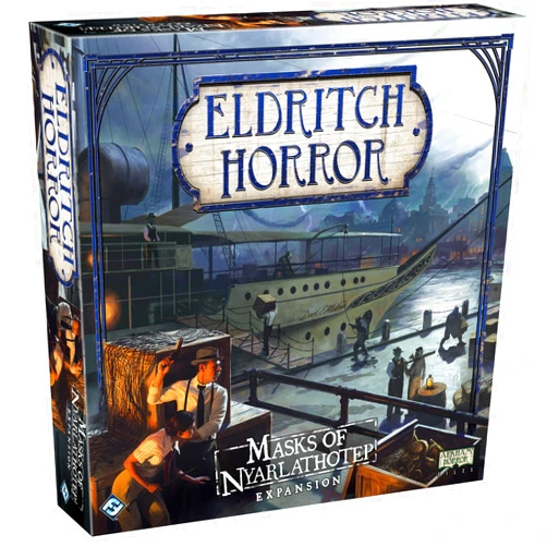 Fantasy Flight Games Eldritch Horror Masks of Nyarlathotep Board Game EXPANSION | Mystery Game | Cooperative Board Game for Family | Ages 14+ | 1-8 Players | Avg. Playtime 3 Hours | Made by Fantasy Flight Games
