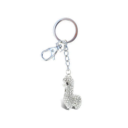 Aqua79 Llama Keychain - Silver 3D Sparkling Charm Rhinestones Fashionable Stylish Metal Alloy Durable Key Ring Bling Crystal Jewelry Accessory With Clasp